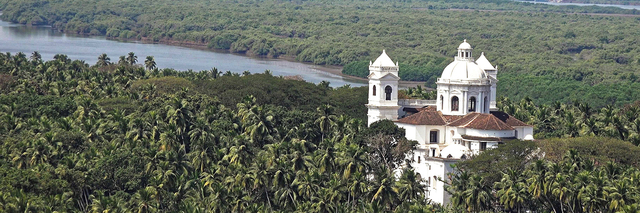 Goa event old goa church aerial